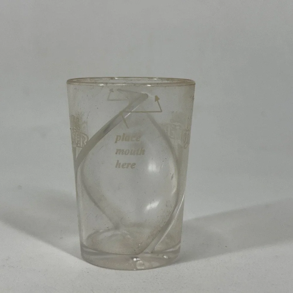 Natural Disaster Novelty Shot Glass Clear Plastic Spiral Divider Lightning Bolt‎